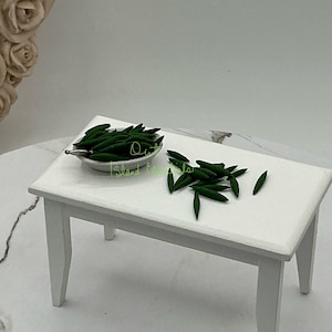 Miniature Green Beans Vegetables I 12 PC. Green Beans Vegetable Side Dish I Miniature Dollhouse Food I Miniature Food Side Dish- No Tray