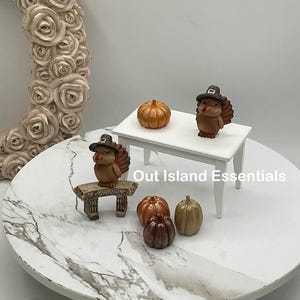 Miniature Turkey Statue I Miniature Fall Decor I Miniature Dollhouse Turkey I 1:12 Scale Dollhouse Thanksgiving Accessories