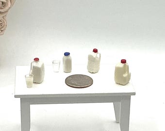 Miniature Gallon Of Milk | Dollhouse Bottle Of Milk I Miniature Doll Jug I Miniature Dollhouse Food I 1:12 Scale Dollhouse Accessories