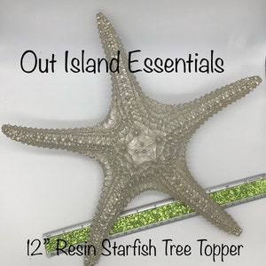 Starfish Tree Top I Large 12&quot; Resin Starfish Tree Topper | Coastal Tree Top | Coastal Christmas Star | Faux Starfish Christmas Tree Star