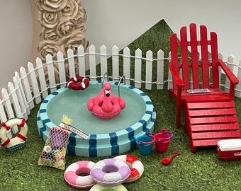Miniatyrpool Rolig dag I Miniatyrpooltillbehör I Skala 1:12