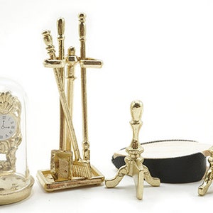 8 Pc. Fireplace Accessories I Dollhouse Miniature Fireplace Accessories I Complete 1:12 Scale Fireplace Accessories Set