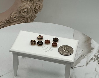 6 st dockhusmunkar | Miniatyr dockdessert | Miniatyr dockhusgodis | Dockhusmat i skala 1:12