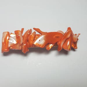 Orange Hair Clip, Oyster Shell Hair Clip, Orange Shell Hair Clip, Seashell Hair Clip, Coastal Clip, Shell Hair Clip, Hair Accessories