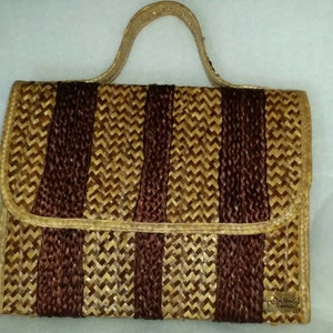 SALE! Was 140, Now 120.  Briefcase, Portfolio, Straw Briefcase, Handmade Straw Handbag, Bahamian Straw Bag Computer Bag