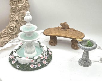 Miniature Water Fountain Or Bird Bath I Miniature Garden Accessories I Dollhouse Miniature Outdoor Decor I 1:12 Scale Bird Bath