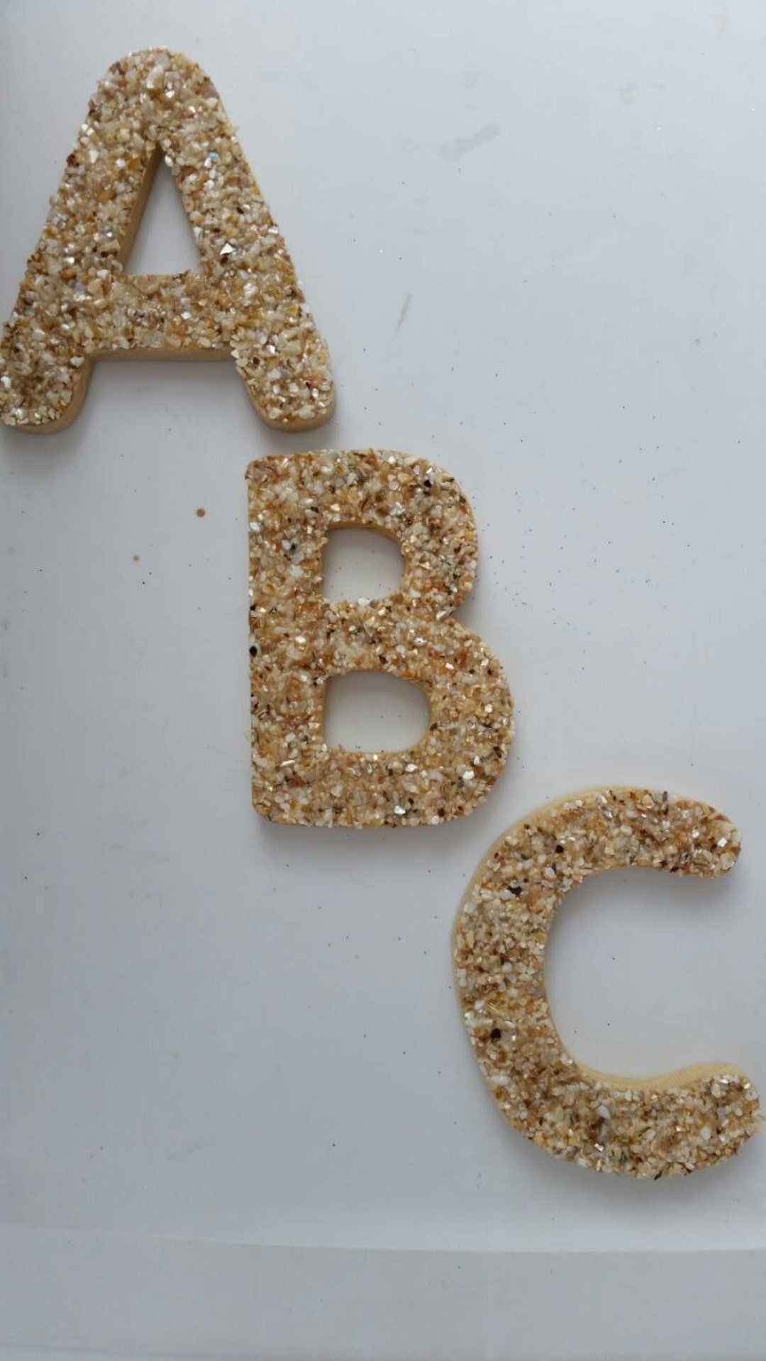 Crushed Seashell and Wood Letters. Shell Letters, Coastal Letters, Wood ...