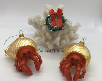 ONE Hermit Crab Christmas Ornament | Hermit Crab Lover I Christmas Crab I Hermit Crab Ornament