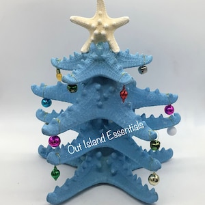 Starfish Christmas Tree Decoration, Starfish Christmas Tree, Starfish Beach Christmas Tree, Table Top Christmas Tree, Blue Starfish Tree