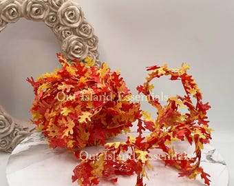 Dollhouse Miniature Autumn Garland I Select Your Length Garland I Faux Oak Leaves Wired Fall Garland I 1:12 Scale