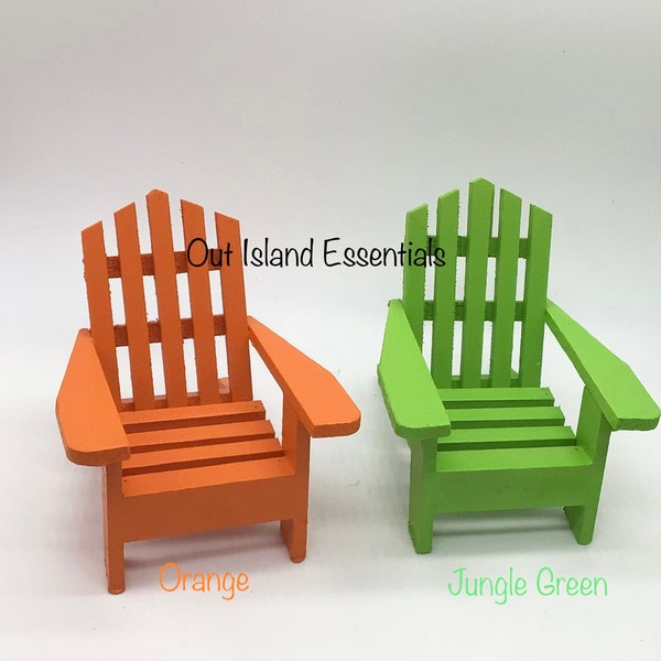 ONE Painted Miniature Adirondack Chair I Finished Wooden Fairy Chair I ONE Dollhouse Mini Chair I Cake Topper I Assorted Color Mini Chairs