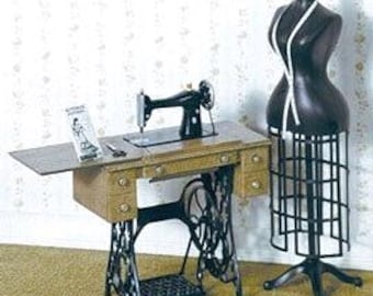 Miniature Sewing Machine I Miniature Sewing Supplies I Miniature UNassembled Sewing Machine I Miniature Tailor I 1:12 Scale Doll Accessories