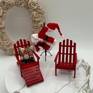 Dollhouse Miniature Adirondack Chair I 2PC Red 1 12 Scale Chair I 1 12 Scale Dollhouse Miniature I Fairy Garden MiniaturesDIY Crafts