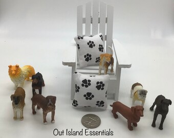 Ambachtelijk gemaakt poppenhuis miniatuurkussen | Pet Lover-poppenkussen | Miniatuur hondenkussens | Miniatuur pootkussens | Miniatuurschaal 1:12