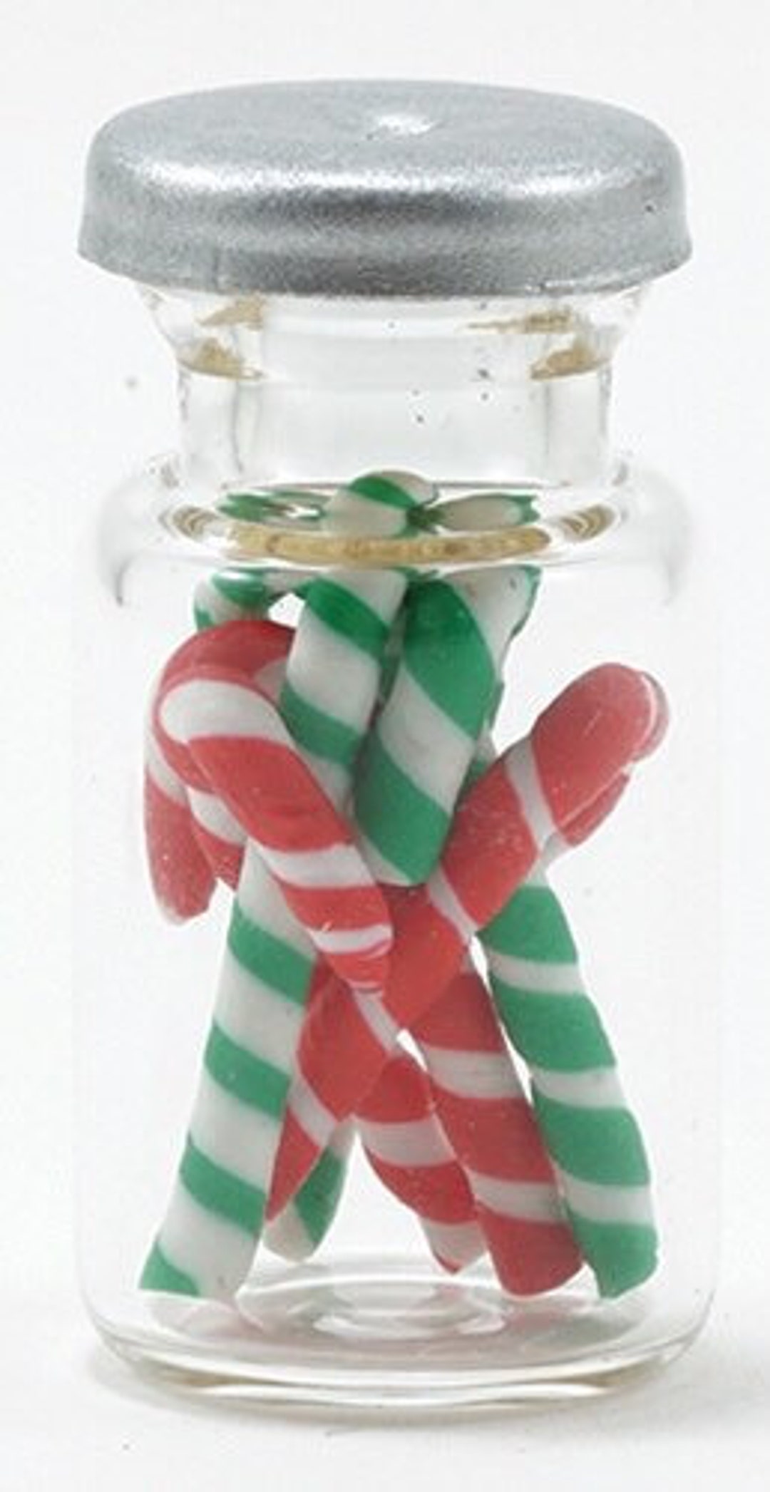 Miniature Tabletop Candy Cane Jar I Miniature Jar of Christmas Etsy