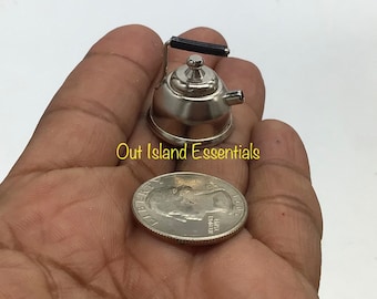2 Pc. Dollhouse Miniature Tea Pot I Miniature Doll Hot Water I Miniature Dollhouse Tea Pot I 1:12 Scale Dollhouse Kettle Pot