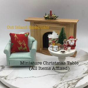 OOAK 1 Pc Dollhouse Christmas Table | Dollhouse Christmas Display | Miniature Dollhouse Furniture | 1:12 Scale