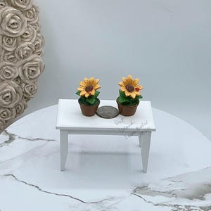 Dollhouse Miniature White Table | Miniature 1:12 Scale Furniture | Dollhouse Dining Table | Miniature Table