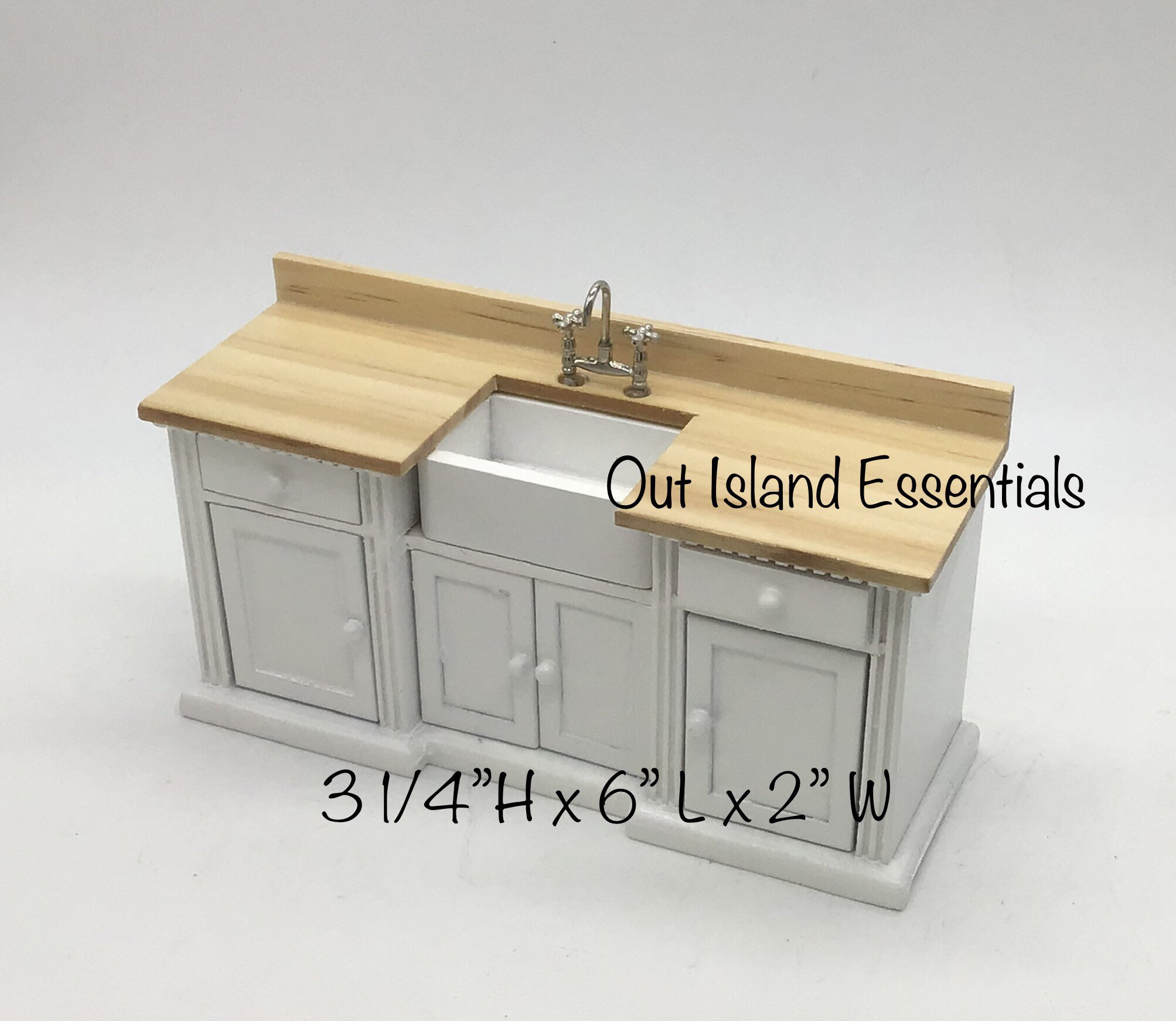 Miniature Kitchen Counter With Drawers & Cupboards I Dollhouse Etsy