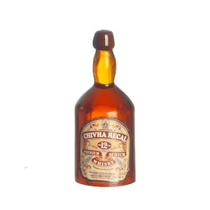 Miniature Bottle Of Whiskey I Dollhouse Whiskey I Miniature Doll Drinks I Miniature Dollhouse Cocktails I 1:12 Scale