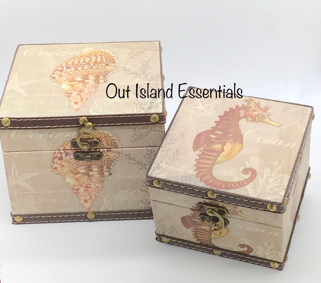 Seashell Box I Seashell Trinket Box I Gift Box I Seashell Display Box I