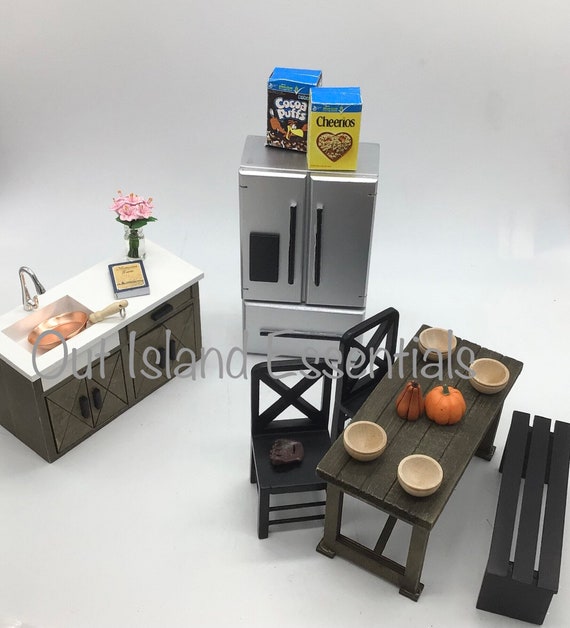Frigorifero In Miniatura Per Casa Delle Bambole | Scala 1:12 | Giocattolo In Legno | Accessorio Cucina