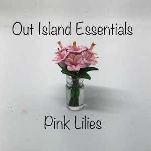 1 stuk poppenhuisbloemen | Poppenhuis boeket bloemen I miniatuur poppenhuis lelies I miniatuur poppenhuis middelpunt I schaal 1:12 accessoire