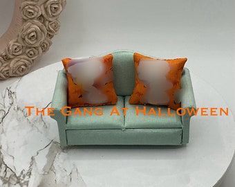 Halloween Costumes And The Gang Dollhouse Miniature Pillows I Miniature Pillows | 1:12 Scale Pillow I Costume Miniature Pillows
