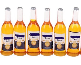 6 Pcs. Dollhouse Beer I Miniature Doll Drinks I Miniature Dollhouse Food I 1:12 Scale Dollhouse Accessories
