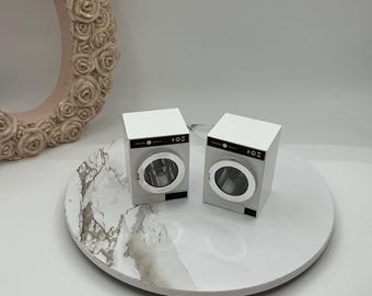 Lave-linge OU sécheuse miniature I Machine à laver ou sèche-linge miniature rouge ou blanc I Linge miniature I Linge à l'échelle 1:12