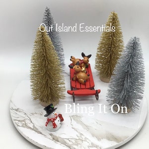 Miniature Dollhouse Christmas Trees I Assorted Bling It On Miniature Christmas Trees I Miniature 1:12 Scale Christmas Decorations