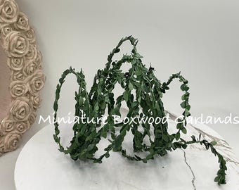 Dollhouse Miniature Baby Boxwood Garland I Select Your Length Garland I Wired Boxwood Garland I 1:12 Scale