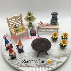 Miniature Dollhouse Gardening Decor I Dollhouse Vegetable Garden Essentials I Miniature Summer Garden Decor I 1:12 Scale Garden Accessories