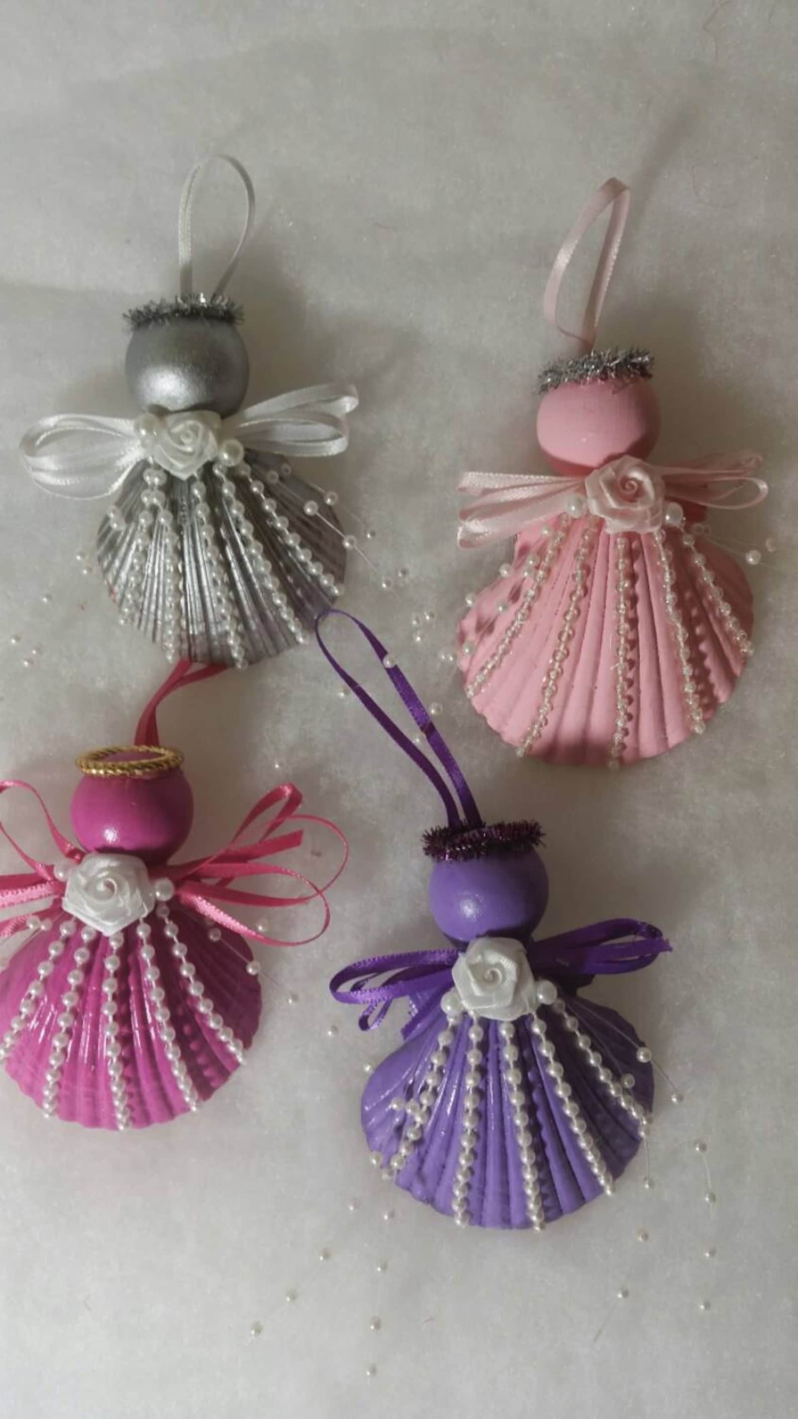 Concha perla ángel shell ángel concha ornamento de Navidad | Etsy