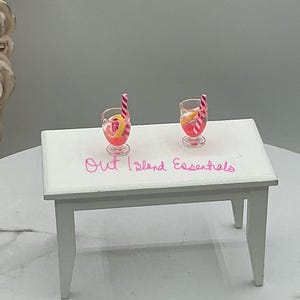 Miniature Tropical Cocktails I Miniature Dollhouse Pink Cocktails I 1:12 Scale
