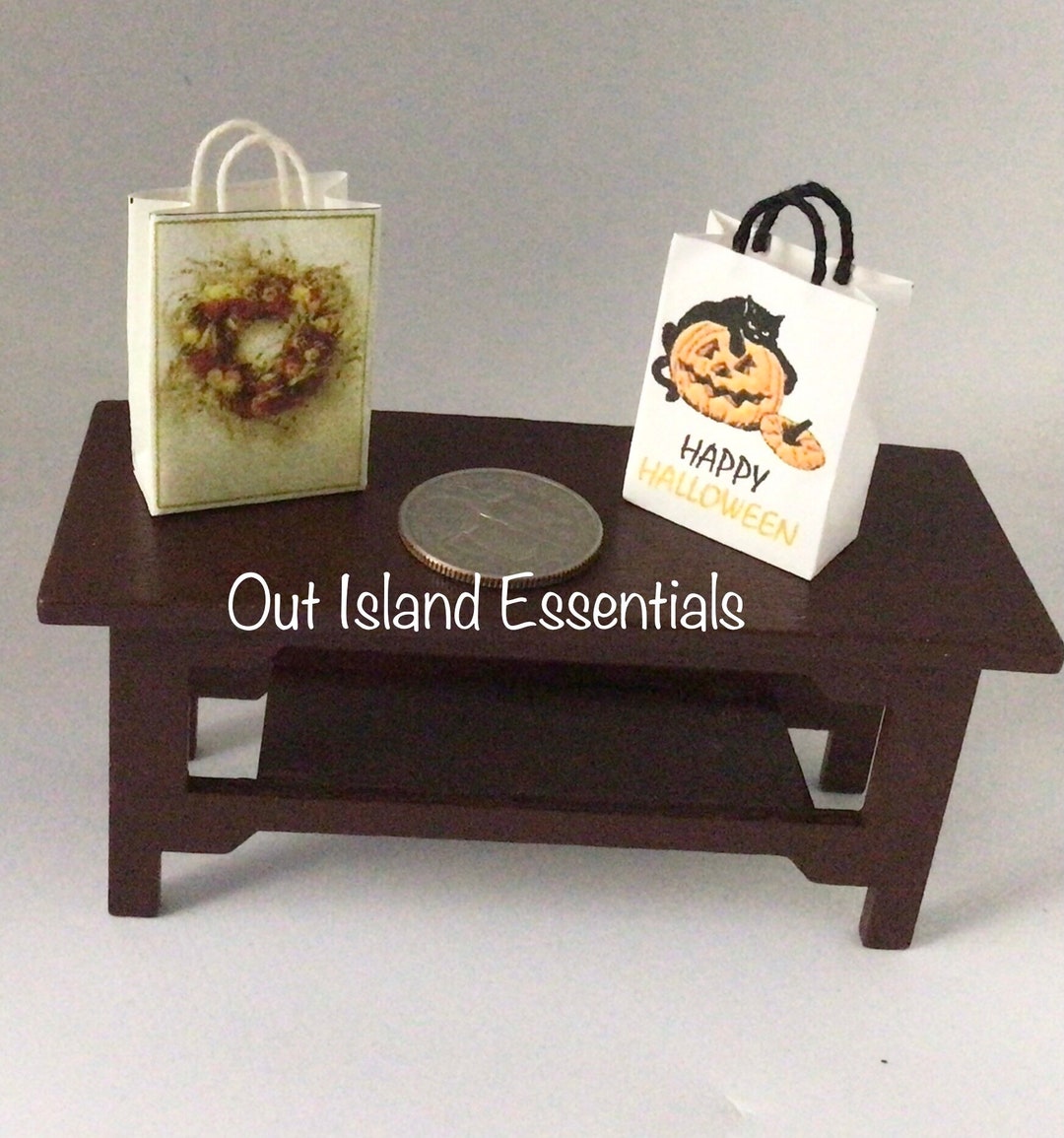 Miniature Shopping Bags I Dollhouse Fall or Halloween Shopping Bags I 1
