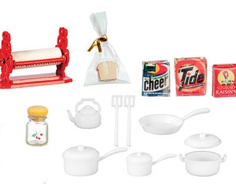 Casa delle bambole 3 padelle in padella d'argento Accessorio da cucina in miniatura 1:12 - Italia Casa delle bambole 3 padelle in padella d'argento Accessorio da cucina in miniatura 1:12 - Italia