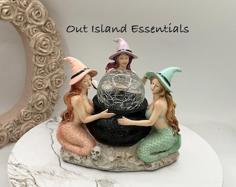 Halloween Mermaids I Fall Mermaids I Mermaid Statue I Lighted Mermaid Decor