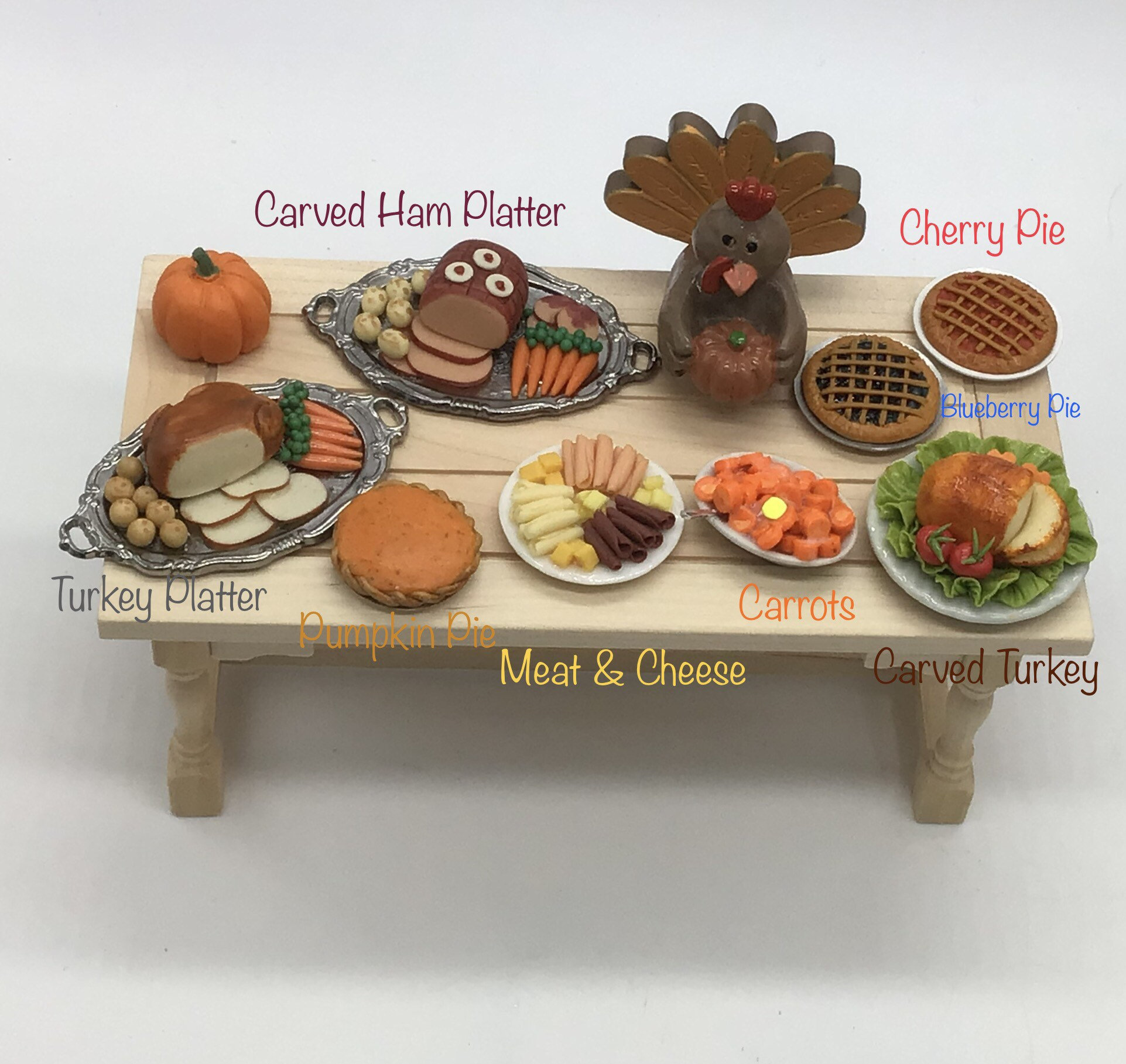 Food Roast in Plate  Holiday Thanksgiving Dollhouse Miniatures Food & Groceries 