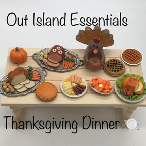 Happy Miniature Thanksgiving Dinner I Dollhouse Miniature Thanksgiving Food I Mini Thanksgiving Decor I Miniature 1:12 Scale Thanksgiving