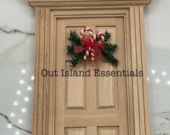 Dollhouse Miniature Christmas Swag | Candy Cane Wreath, 1:12 Scale