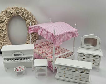 ミニチュア家具　1/12　天蓋ベッド　べスパック製家具　ドールハウス作家作品 ミニチュア家具 1/12 天蓋ベッド べスパック製家具 ドールハウス作家作品