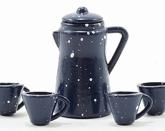 Miniatura Caffettiera Nera Per Casa Delle Bambole - Accessorio Decorativo In Scala Per Cucina In Miniatura - 2