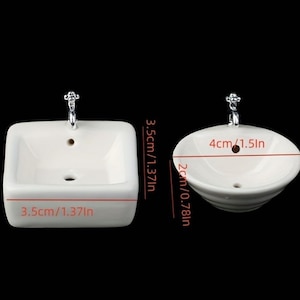 New | Miniature Bathroom Sink I Dollhouse Miniature Porcelain Dollhouse Sink I Miniature Farmhouse Sink I Miniature 1:12 Scale Counter Sink