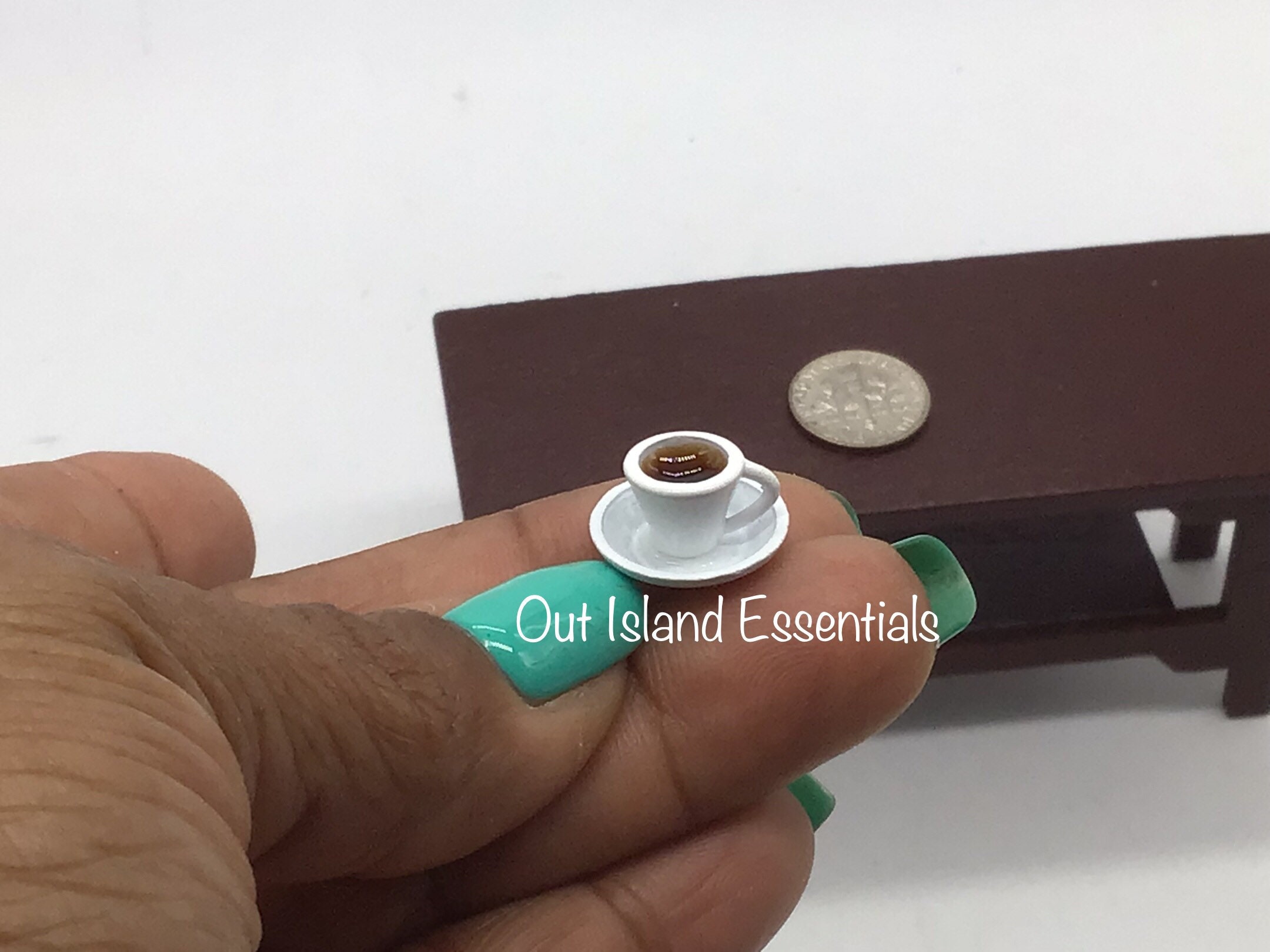 Tazza Da Caffè In Miniatura Scala 1:12 Con Cucchiaio - Accessorio In Resina Per Casa Delle Bambole E Diorami