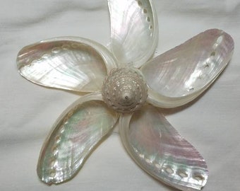 Abalone Seashell Snowflake Ornament, Coastal Christmas Decor