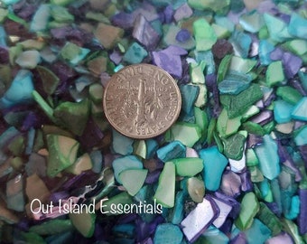 1 Cup Blue Crushed Abalone Shells I Crushed Shells I Crushed Blue Craft Shells Crushed Seashells I Craft Seashells I Teeny Crushed Shells