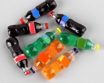 4 Pcs. Dollhouse Soda I Miniature Doll Drinks I Miniature Dollhouse Food I 1:12 Scale Dollhouse Accessories