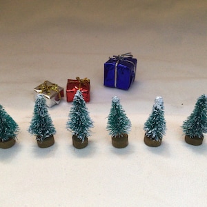 Mini Bottle Brush Christmas Trees I 1 1/2&quot; Frosted Sisal Mini Trees I Fairy Garden Christmas Trees I Mini Coastal Snowy Sisal Christmas Tree