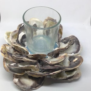 Oyster Shell Candle Holder | Seashell Candle Holder | Coastal Votive Candle Accents | Shell Candle Decor | Coastal Cottage Candle